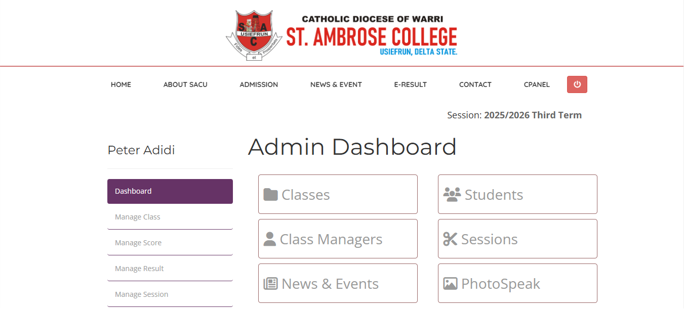 School ERP Dashboard
